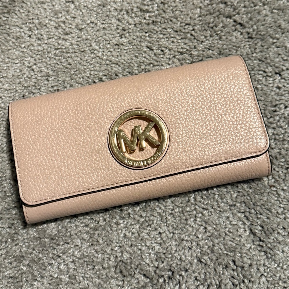 Michael Kors Fulton Flap Blush Pink Wallet.
